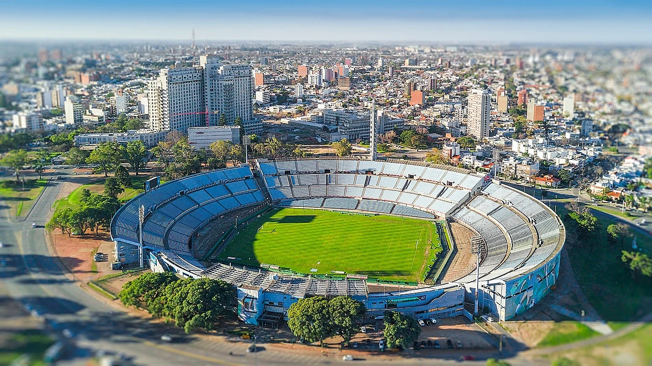 Vista aérea del estadio Centenario de Montevideo, imagen de archivo